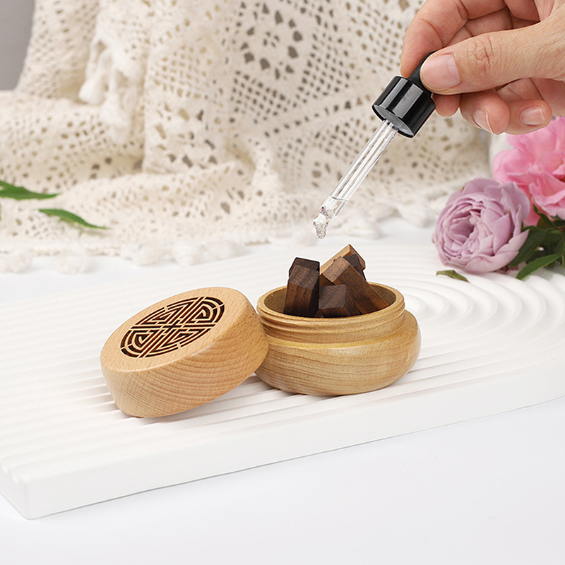 Perfume Fragrance Holder - Vintage Wooden Aroma Diffuser Box -