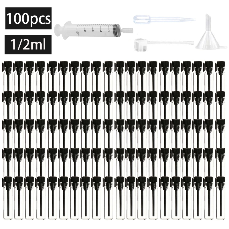 Perfume Fragrance Book - 100/300PCS+4 accessories 1/2ml clear glass perfume
